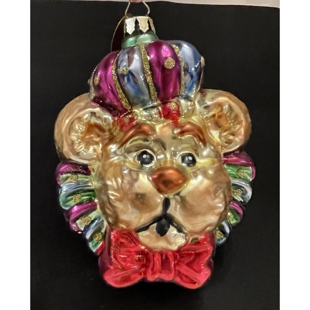 Vintage Lion's Head Christmas Ornament Mark‎ Klaus